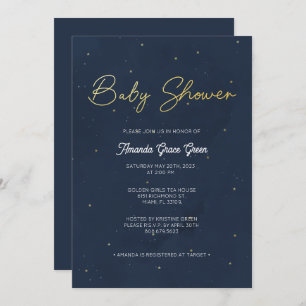 Invitation Baby shower de nuit étoilée