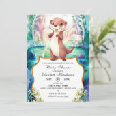 Invitation Baby shower de Otter Whimsical (Debout devant)