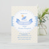 Invitation Baby shower de Pacifique bleu (Debout devant)