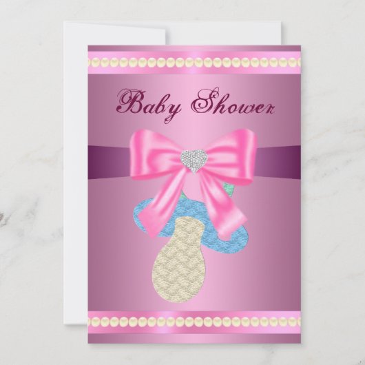 Invitation Baby shower de Pacifique rose (Devant)