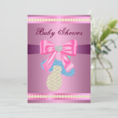 Invitation Baby shower de Pacifique rose (Debout devant)