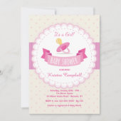Invitation Baby shower de Pacifique rose (Devant)