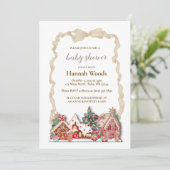 Invitation Baby shower de pain d'épices (Debout devant)