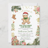 Invitation Baby shower de pain d'épices de biscuits verts (Devant)