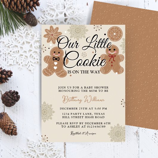 Invitation Baby shower de pain d'épices | Little Cookie