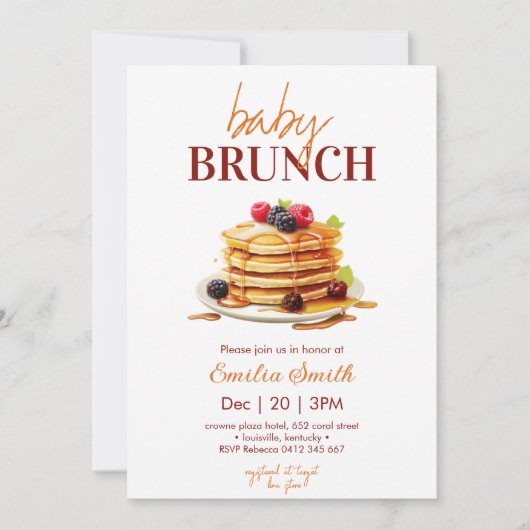 Invitation Baby shower de Pancake (Devant)