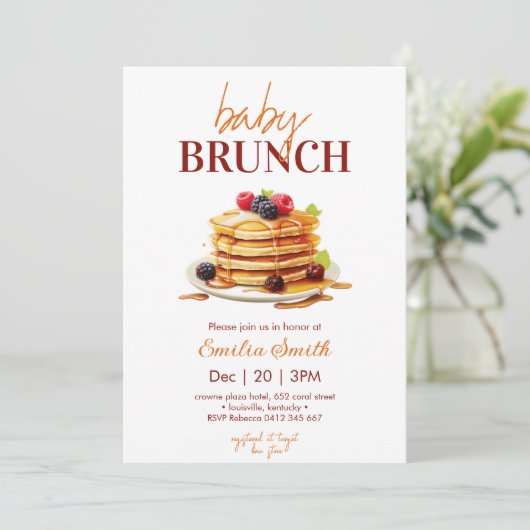 Invitation Baby shower de Pancake (Debout devant)