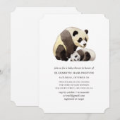 Invitation Baby shower de panda aquarelle. Animal mignon (Devant / Derrière)