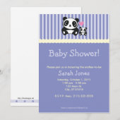 Invitation Baby shower de panda - pourpre (Devant / Derrière)
