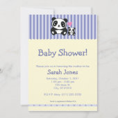 Invitation Baby shower de panda - pourpre et crème (Devant)