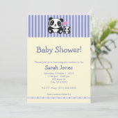 Invitation Baby shower de panda - pourpre et crème (Debout devant)