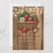 Invitation Baby shower de panier à fraise (Devant)