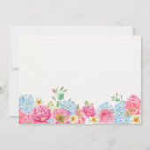 Invitation Baby shower de paon d'oiseau floral (Dos)