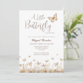Invitation Baby shower de papillon Boho (Debout devant)