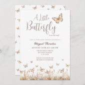 Invitation Baby shower de papillon Boho (Devant / Derrière)