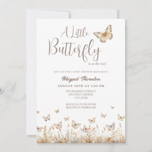 Invitation Baby shower de papillon Boho