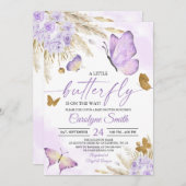 Invitation Baby shower de papillon Boho (Devant / Derrière)