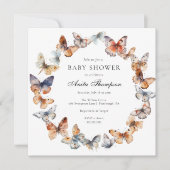 Invitation Baby shower de papillon Boho (Devant)