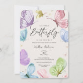 Invitation Baby shower de papillon Boho (Devant)