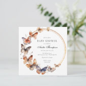 Invitation Baby shower de papillon Boho (Debout devant)