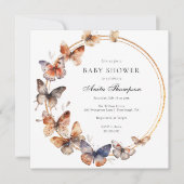 Invitation Baby shower de papillon Boho (Devant)