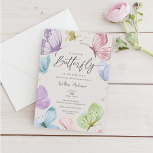 Invitation Baby shower de papillon Boho
