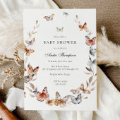Invitation Baby shower de papillon Boho