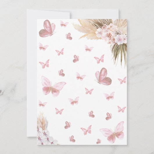 Invitation Baby shower de papillon Boho (Dos)