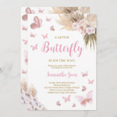 Invitation Baby shower de papillon Boho (Devant / Derrière)