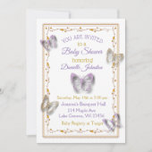 Invitation Baby shower de papillon de petite fille personnali (Devant)