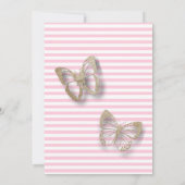 Invitation Baby shower de papillon de petite fille personnali (Dos)