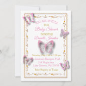Invitation Baby shower de papillon de petite fille personnali (Devant)