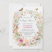 Invitation Baby shower de papillon Enchanted de lapin de jard (Devant)