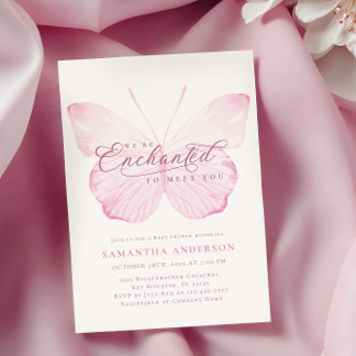 Invitation Baby shower de papillon enchâssé