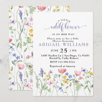 Invitation Baby shower de papillon Fleur sauvage Boho