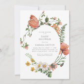 Invitation Baby shower de papillon Fleur sauvage de Bohême (Devant)