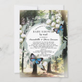 Invitation Baby shower de papillon forestier enchanté par cou (Devant)