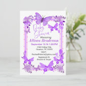 Invitation Baby shower De Papillon Violet Et Lavande De Charm (Debout devant)