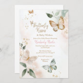 Invitation Baby shower de papillons Broussards (Devant / Derrière)