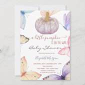 Invitation Baby shower de papillons Citrouilles de petite Par (Devant)