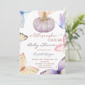 Invitation Baby shower de papillons Citrouilles de petite Par (Debout devant)
