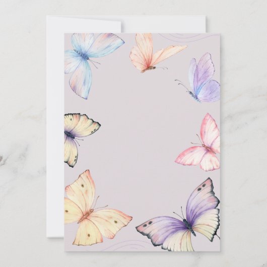 Invitation Baby shower de papillons Citrouilles de petite Par (Dos)