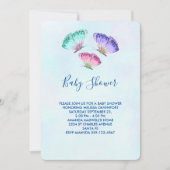 Invitation Baby shower de papillons couleur Aquarelle mignon (Devant)