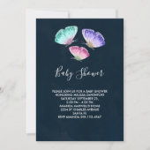 Invitation Baby shower de papillons couleur Aquarelle mignon (Devant)