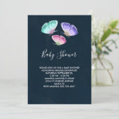 Invitation Baby shower de papillons couleur Aquarelle mignon (Debout devant)