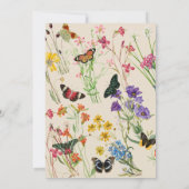 Invitation Baby shower de papillons Fleur sauvage aquarelle (Dos)