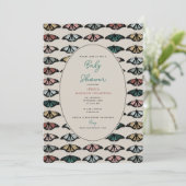 Invitation Baby shower de papillons neutres de genre Boho (Debout devant)