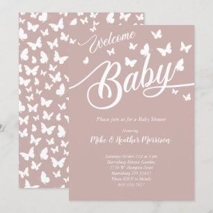 Invitation Baby shower de papillons non sexiste
