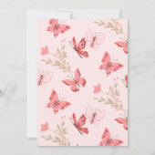 Invitation Baby shower de papillons roses mignonnes (Dos)