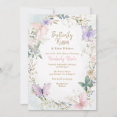 Invitation Baby shower de papillons roses pour bébé (Devant)